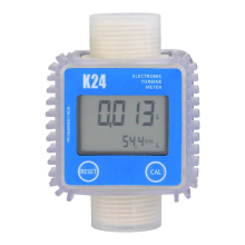 Digital K24 Turbine Oil Fuel Flow Meter Gauge LCD Chemicals Tools