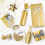Papel de seda dourado, 100 folhas metálicas 2