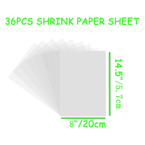 36PCS Shrink Plastic Sheets, Shrink Film Sheets Blank for DIY Craft 1