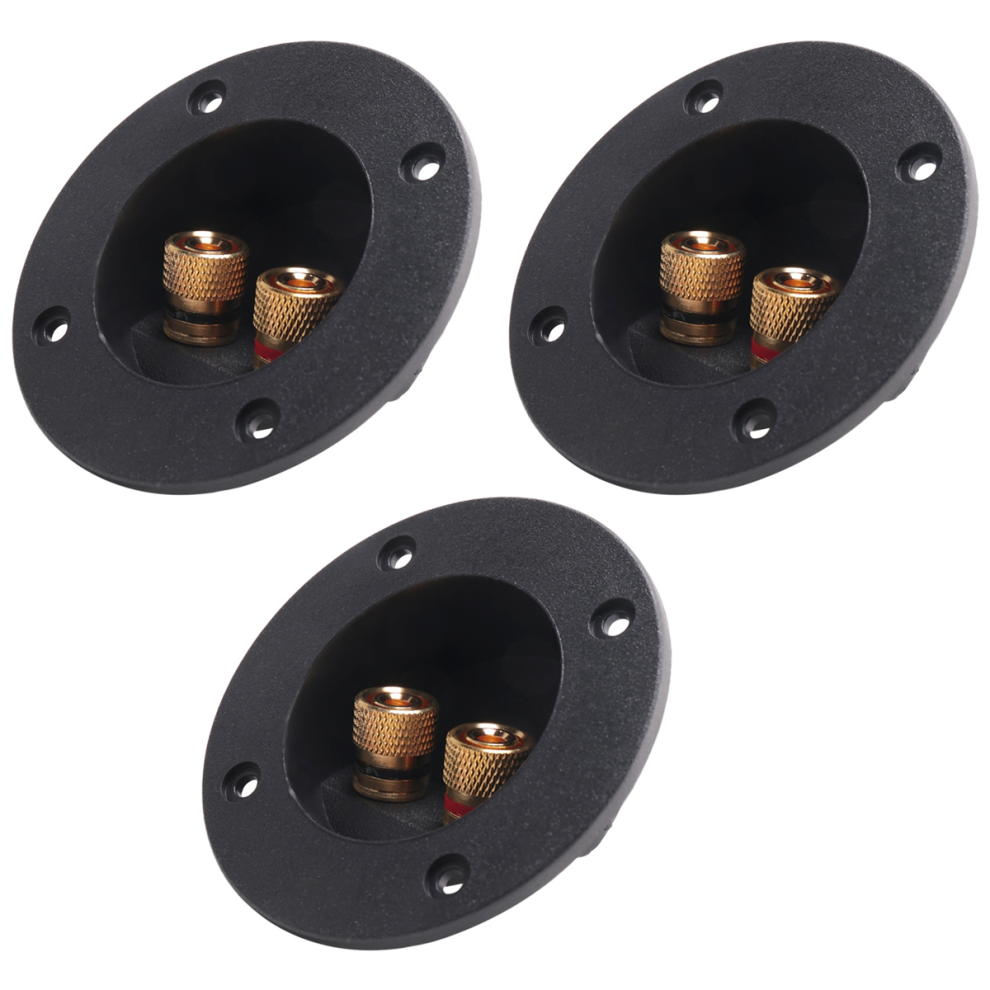 3 Pcs Diy Home Car Stereo 2-Way Speaker Box Terminal Binding (Black) 4853896877289