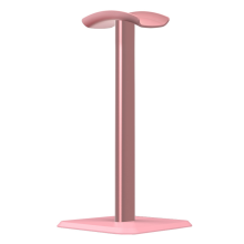 Pink Gaming Headset Stand - Curved Aluminum Headphone Holder, Stable Non-Slip Desk Accessory