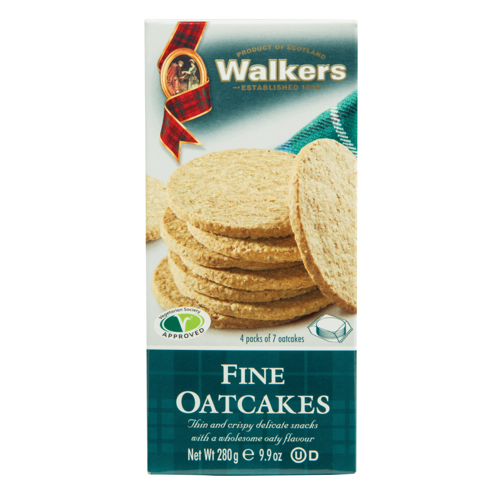 Walkers Shortbread Fine Oatcakes, Traditional Pure Butter Scottish Recipe, 280g (Pack Of 12)