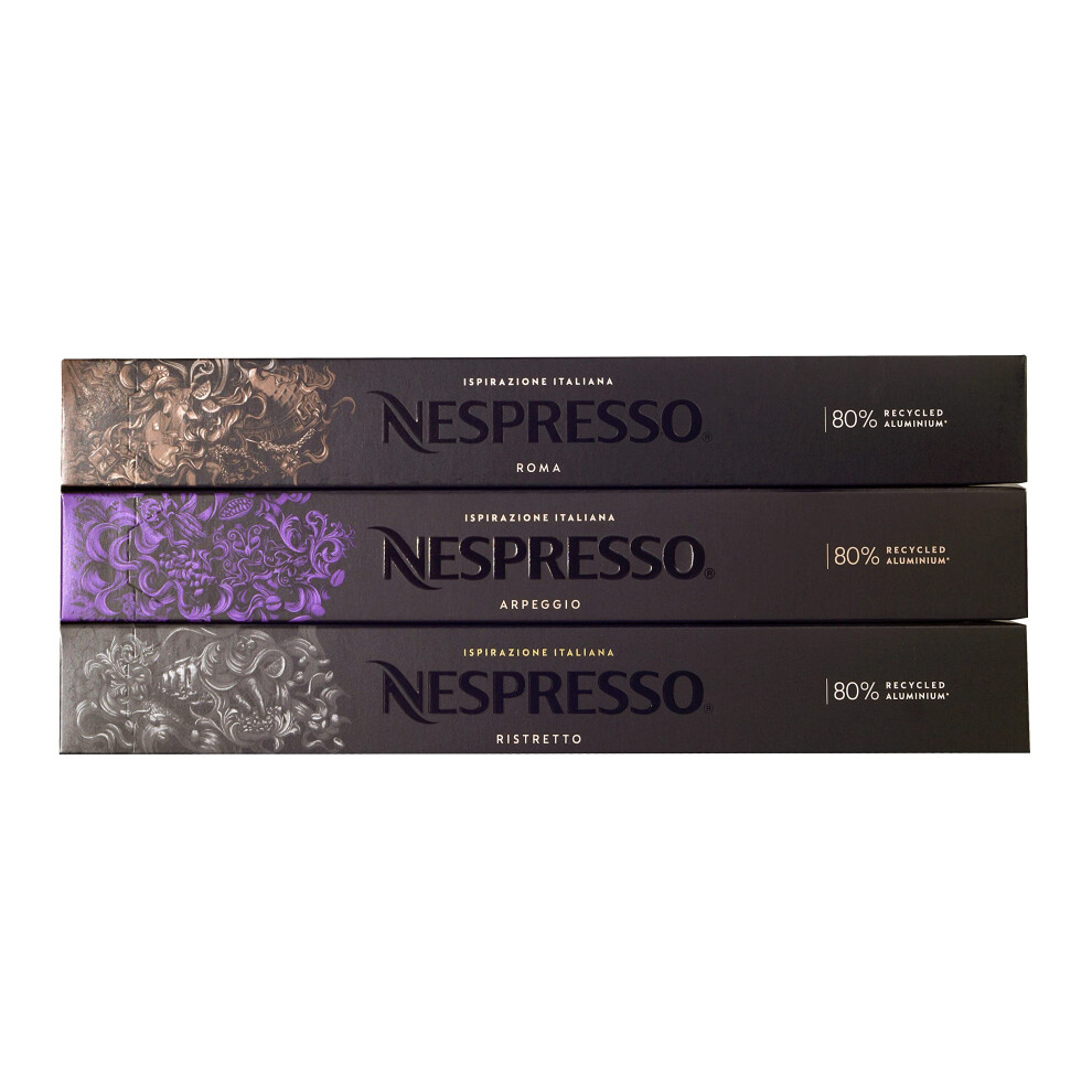 Nespresso Trio Pack 30 Capsules/Pods(Ristretto Arpeggio Roma)