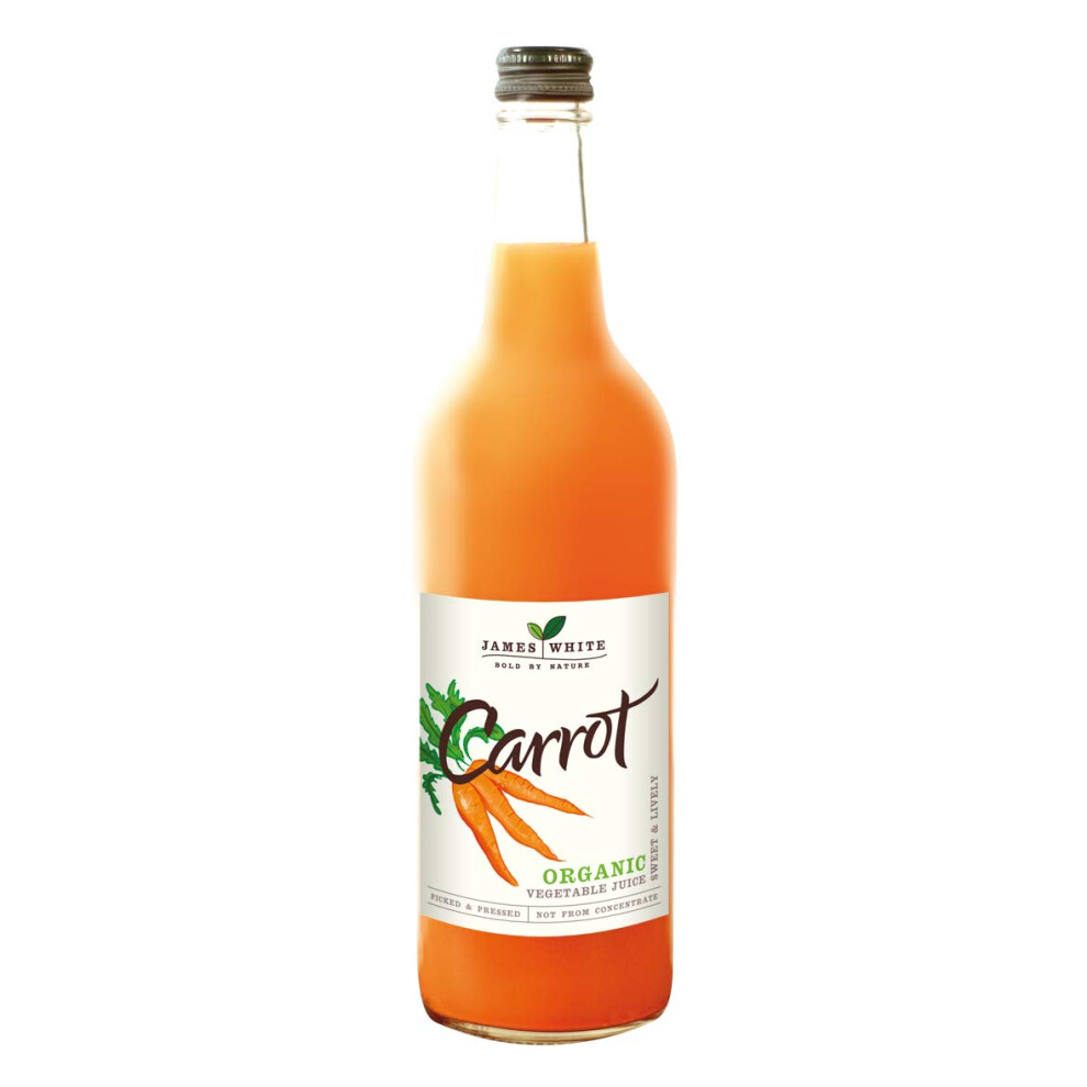 James Organic Carrot Juice - Vegan - No Added Sugar - Picked And Pressed (Pack Of 6 X 750Ml) White
