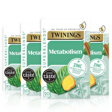 Twinings Superblends Metabolism Tea - Peppermint & Spiced Green Tea Herbal Infusion with Nettle & Zinc, Metabolism Booster Tea, 80 x Biodegradable Tea