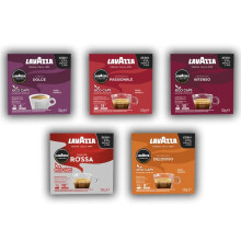 Lavazza, 5 Variety Pack, A Modo Mio, Coffee Capsules, Compostable, 5 packs of 16 Coffee Pods (80 Coffee Capsules)