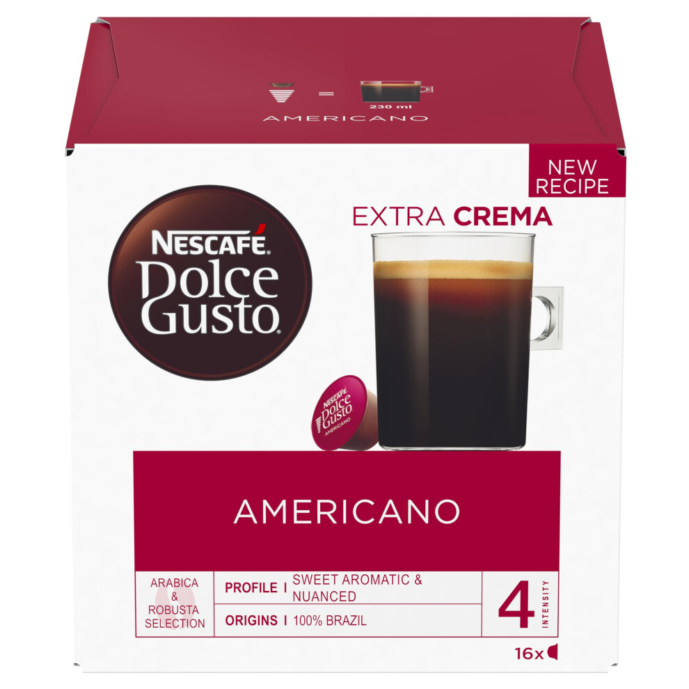 Nescafe Nescafé Dolce Gusto Americano Pods (3X16) 48 Cups – Rich, Café-Quality Americano For Home Brewing