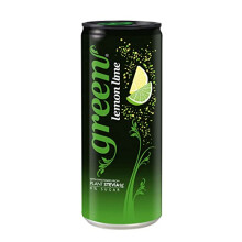 Green Lemon Lime Cans 24 Pack, No Aspartame, No Sugar Soft Drink, Low Calorie, Sparkling Natural Lemon Lime Flavour - Bulk Pack of 24 Cans x 330 ml