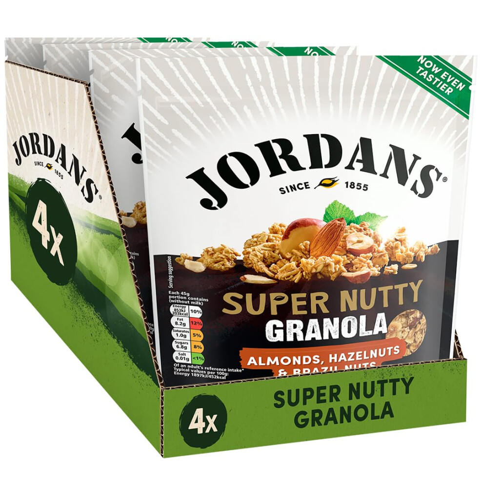 Jordans Granola Super Nutty | Breakfast Cereal | High Fibre | 4 Packs Of 500G