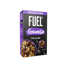FUEL10K Protein Boosted, Chunky Granola, Chocolate Loaded, Gram Box - High Fibre, Vitamin Boosted Vegan Cereal with Dark Chocolate Pieces, Jumbo Oats