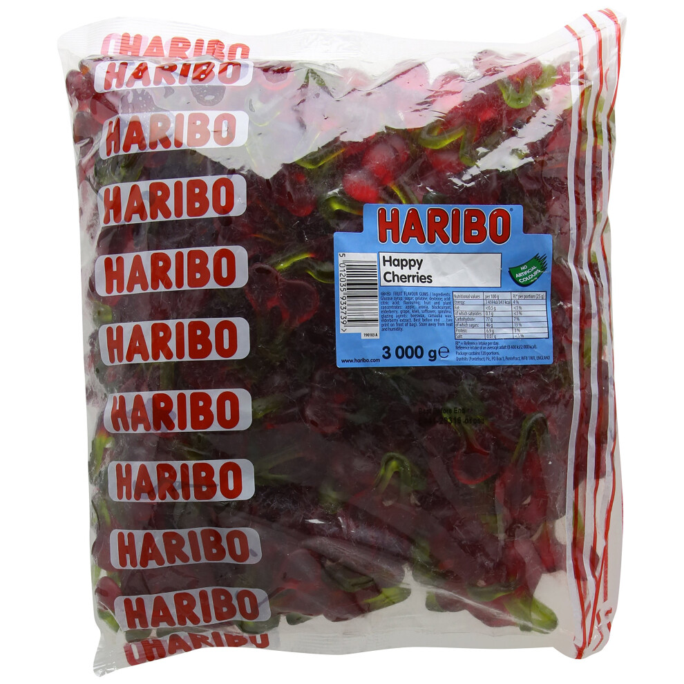 Haribo ,3 Kg (Pack Of 1) Happy Cherries 3Kg Cherry Flavoured Sweets Bulk