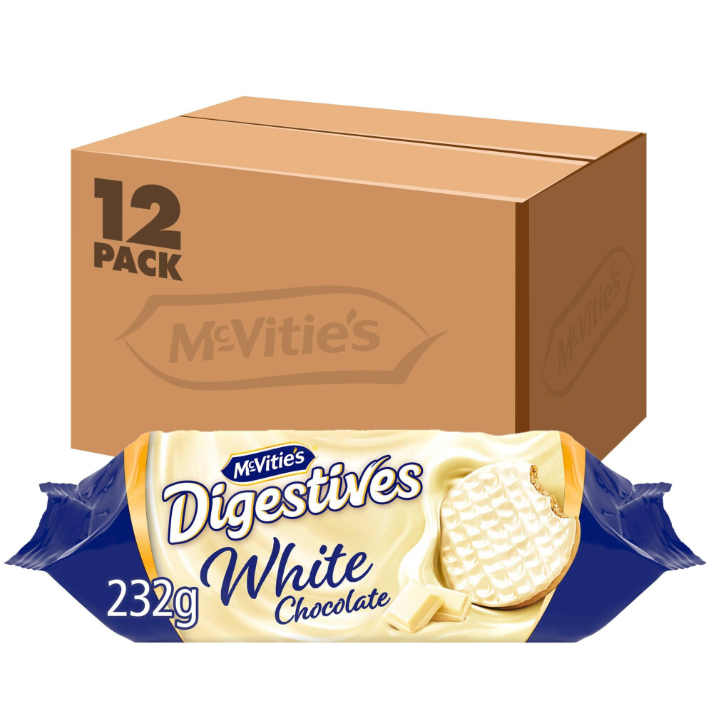 McVitie's White Chocolate Digestive Biscuits, 232 G (Pack Of 12)