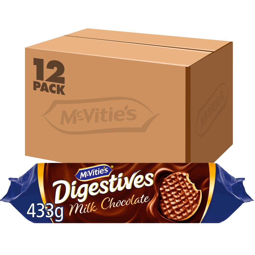 McVitie's Milk Chocolate Digestive Biscuits, 433 G (Pack Of 12)