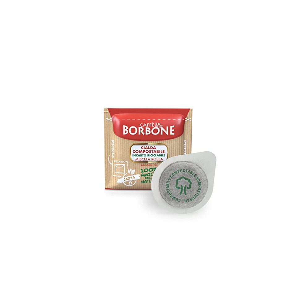 Caffè Borbone Caff? Borbone Coffee Compostable Pods, Recyclable Wrapping, Blend - 100 Pods - Ese System Red