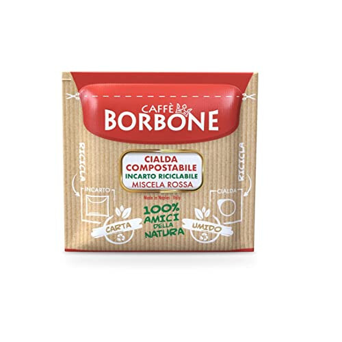 Caff? Borbone Coffee Compostable Pods, Recyclable Wrapping, Red Blend - 100 Pods - ESE System 1
