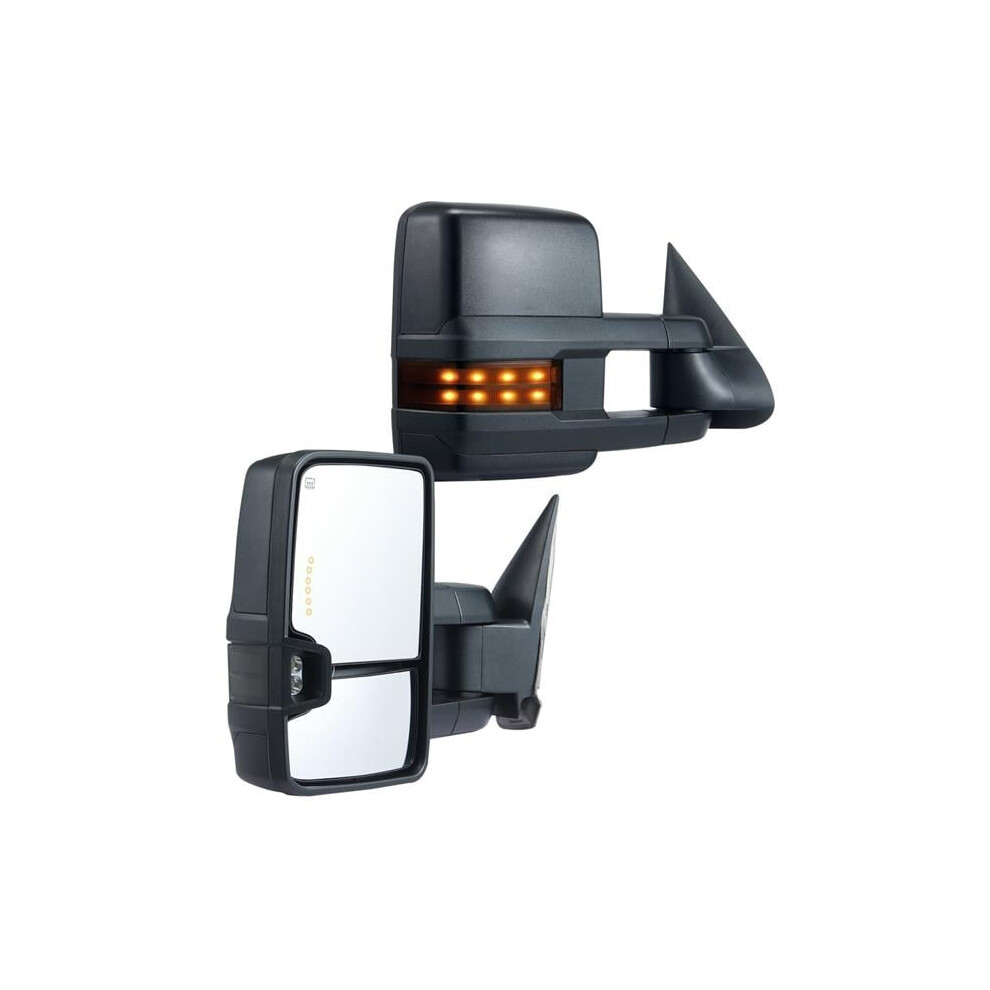 Vevor Qyjhzkxflsldrzbhdv9 Left & Right Towing Mirrors For 2014-2021 Chevrolet Silverado, Black