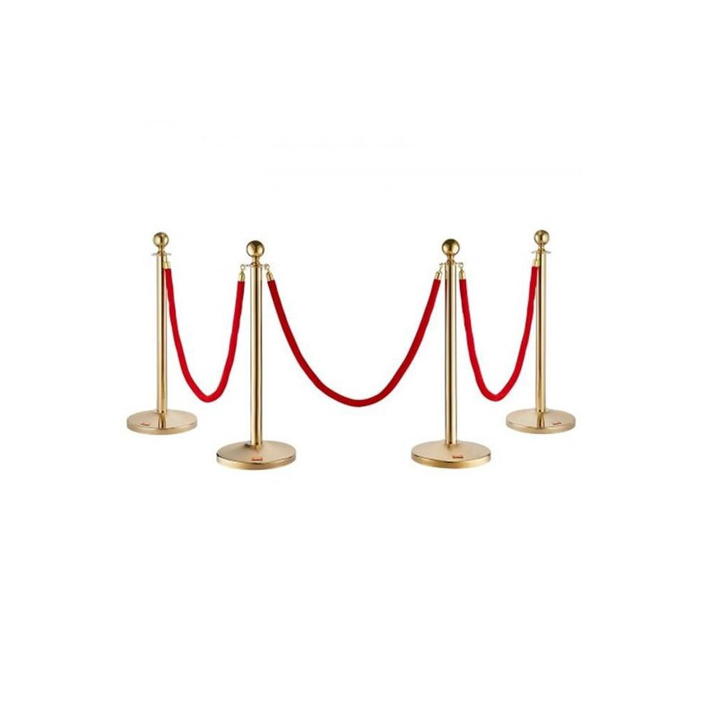 Vevor QTGLZJSBXGKT8MRTBV0 5 ft. Crowd Control Stanchion Post with Velvet Rope - Pack of 4