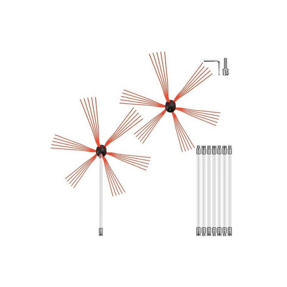 Vevor YCS8MJEWST0000001V0 26 ft. Chimney Sweep Brush Kit with 8 Nylon Flexible Rods & 2 Brush Head
