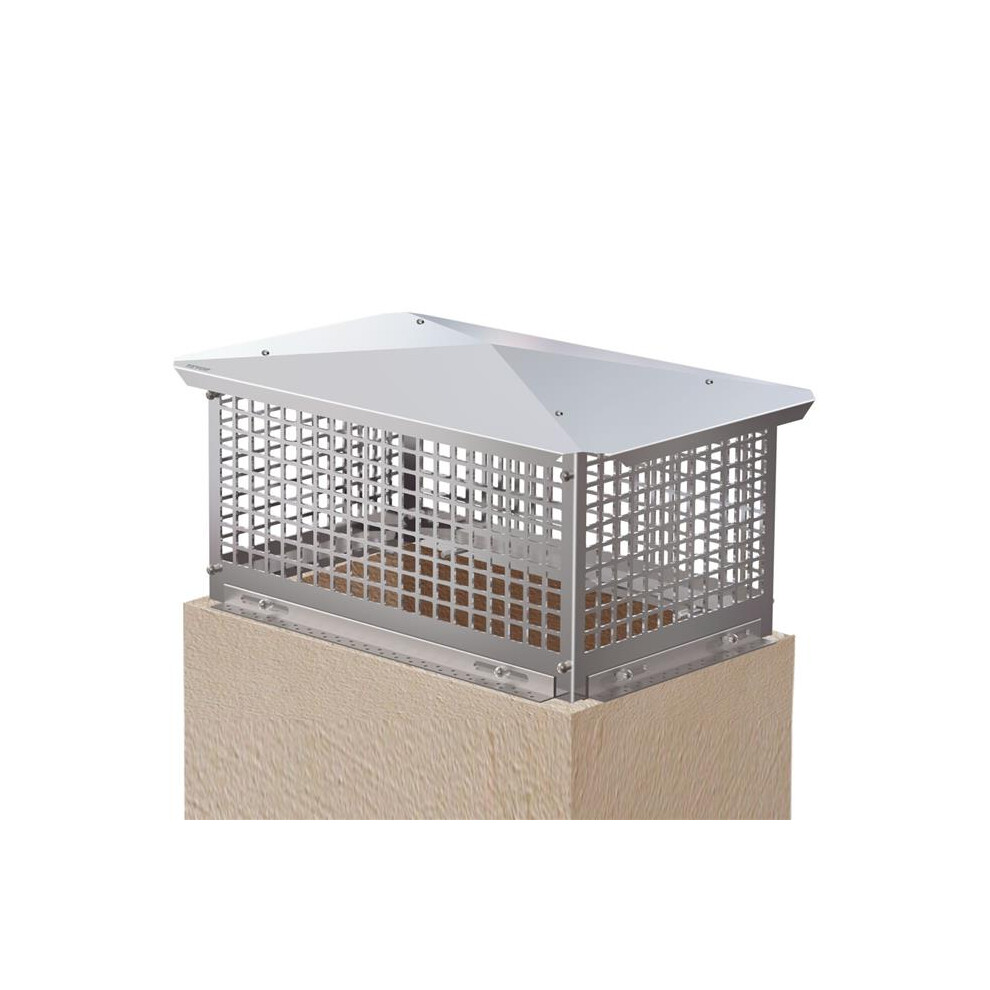 Vevor YCZ13X24YBBZ6RLT0V0 13 x 24 in. 304 Stainless Steel Fireplace Chimney Cover, Silver