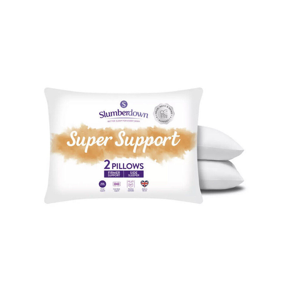 White Slumberdown Support Firm Pillow - Pack Size 2