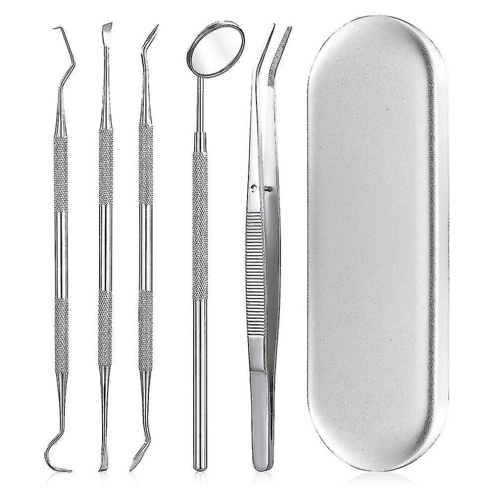Kit de soins dentaires pour l'élimination de la plaque dentaire comprenant un miroir de dentiste et des grattoirs à tartre