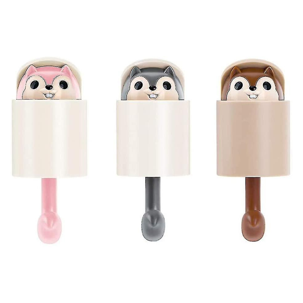 3 Pieces Squirrel Hook, Kids Adhesive Hook, Towel Hook, Adhesive Hook, Animal Wall Hooks, for Dress, Coat, Towel, Keys, Bags, Hats