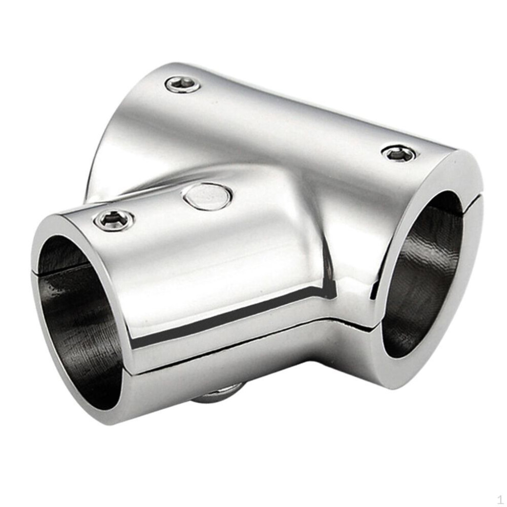 (60 Degree 22mm) Boat Hardware Handrail Fitting 3 Way Polished Surface Heavy Duty Equipment Tee Connector