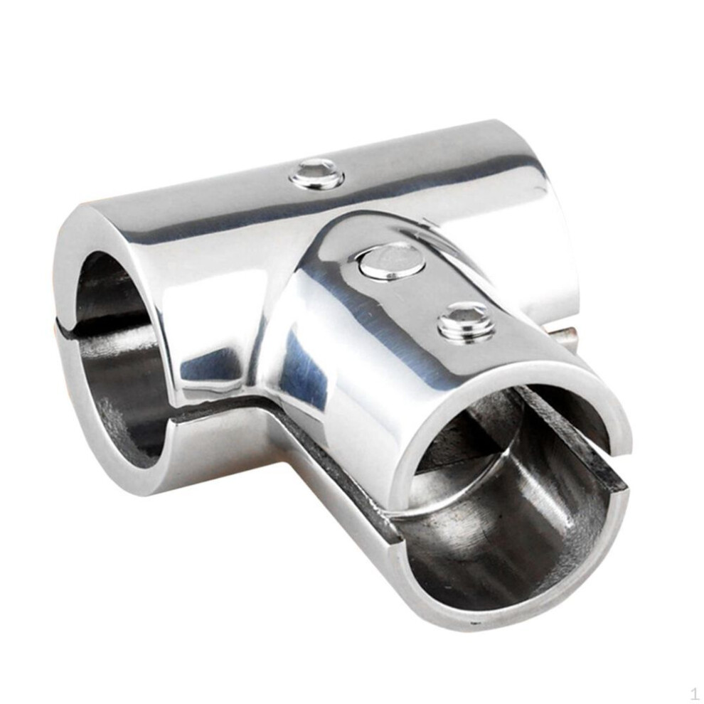 (90 Degree 22mm) Boat Hardware Handrail Fitting 3 Way Polished Surface Heavy Duty Equipment Tee Connector