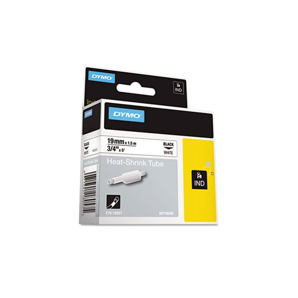 Dymo DYM Rhino Heat Shrink Tubes Industrial Label Tape Cassette  .75 in. x 5 ft  White