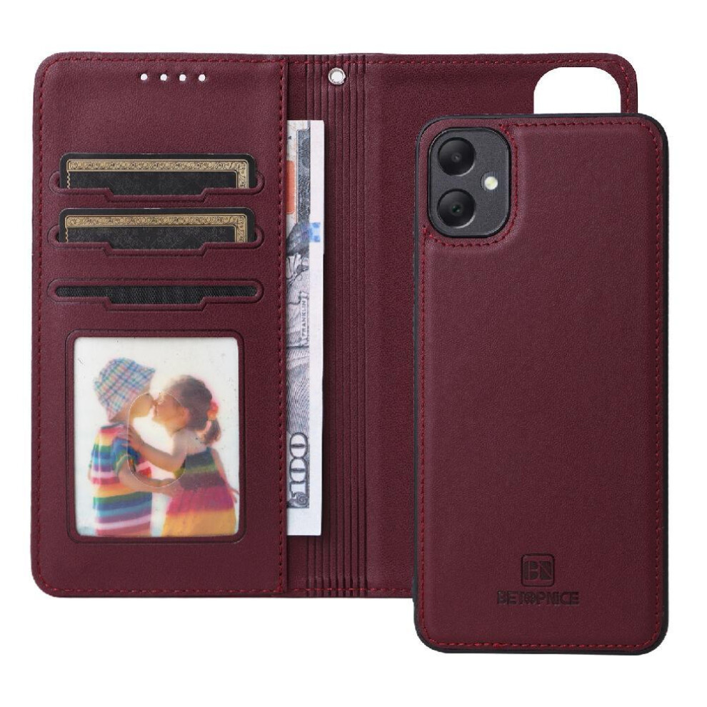 (Red) Samsung Galaxy A05 Rfid Blocking Flip Wallet Case Red 764549354825