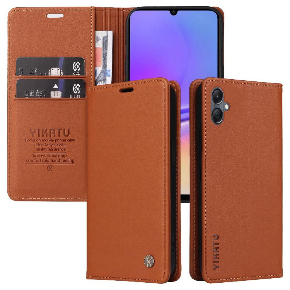 (Brown) Samsung Galaxy A05 Flip Case With Card Slots Brown 764549355969