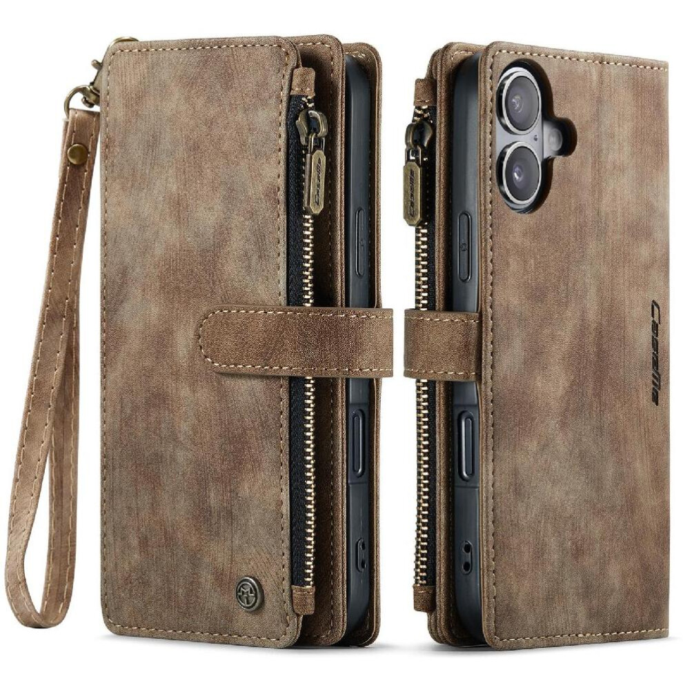 (Brown) Caseme Wallet Case For Iphone 16 With Card Slots Brown 764549356461