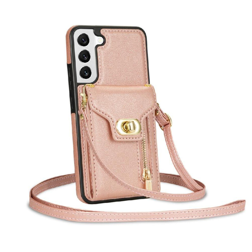 (Rose ) Samsung Galaxy S21 5G Magnetic Wallet Case Gold 764549357031