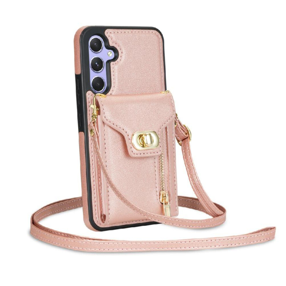 (Rose ) Samsung Galaxy S24 Plus Magnetic Card Case Gold 764549357383