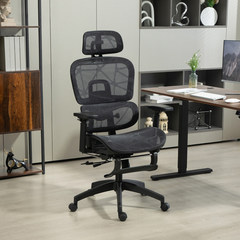 Homcom Ergonomic Office Chair Swivel Computer Chair With 3D Armrest Black