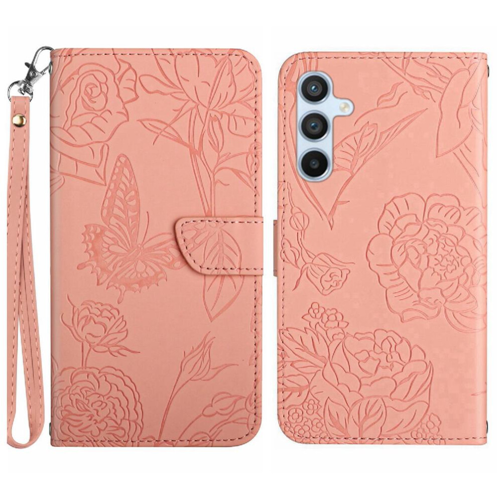 (Pink) Samsung Galaxy M55 Flip Case Flowers Butterflies Pink 764549362080