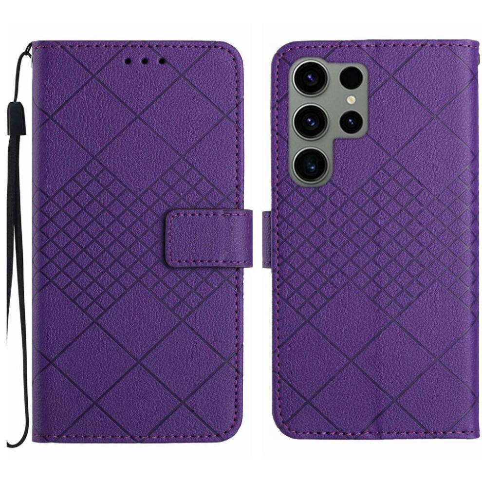 (Purple) Samsung Galaxy S23 Ultra Flip Case Wallet Purple 764549362622