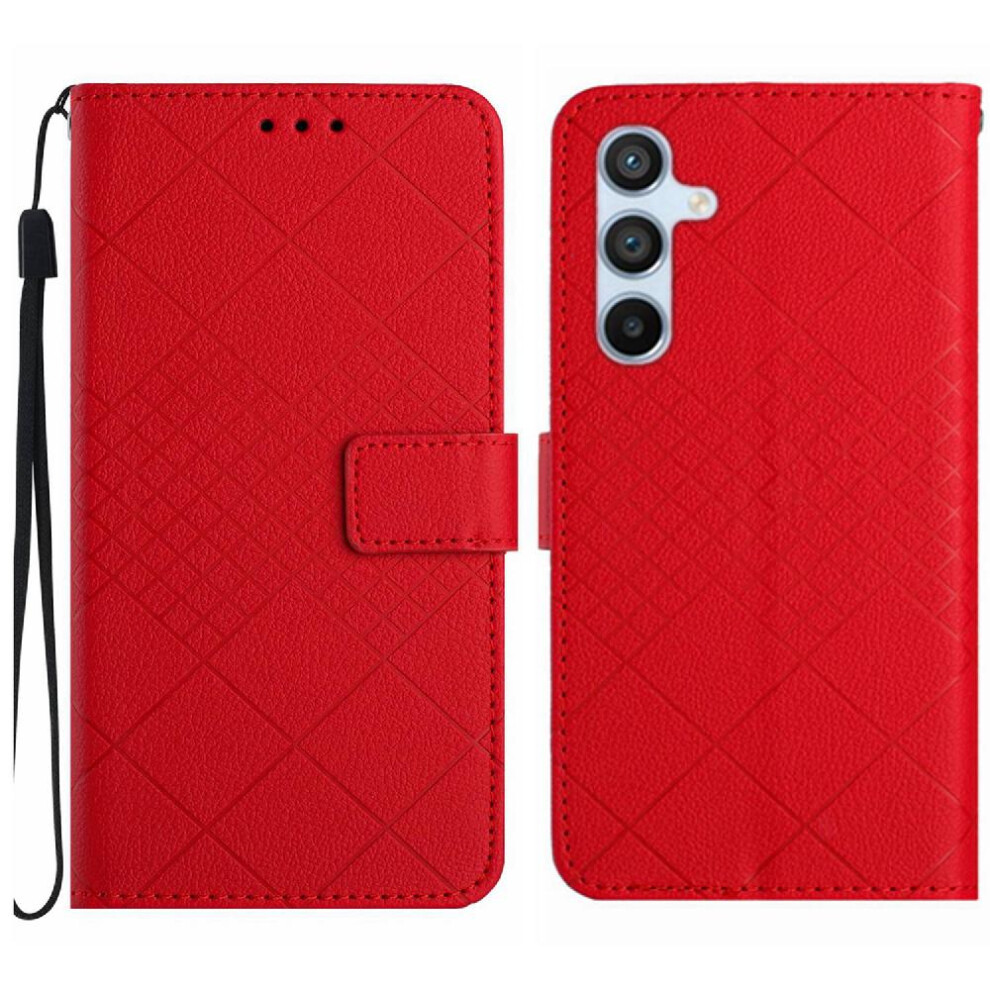 (Red) Samsung Galaxy S23 Fe Flip Case With Hand Strap Red 764549362851