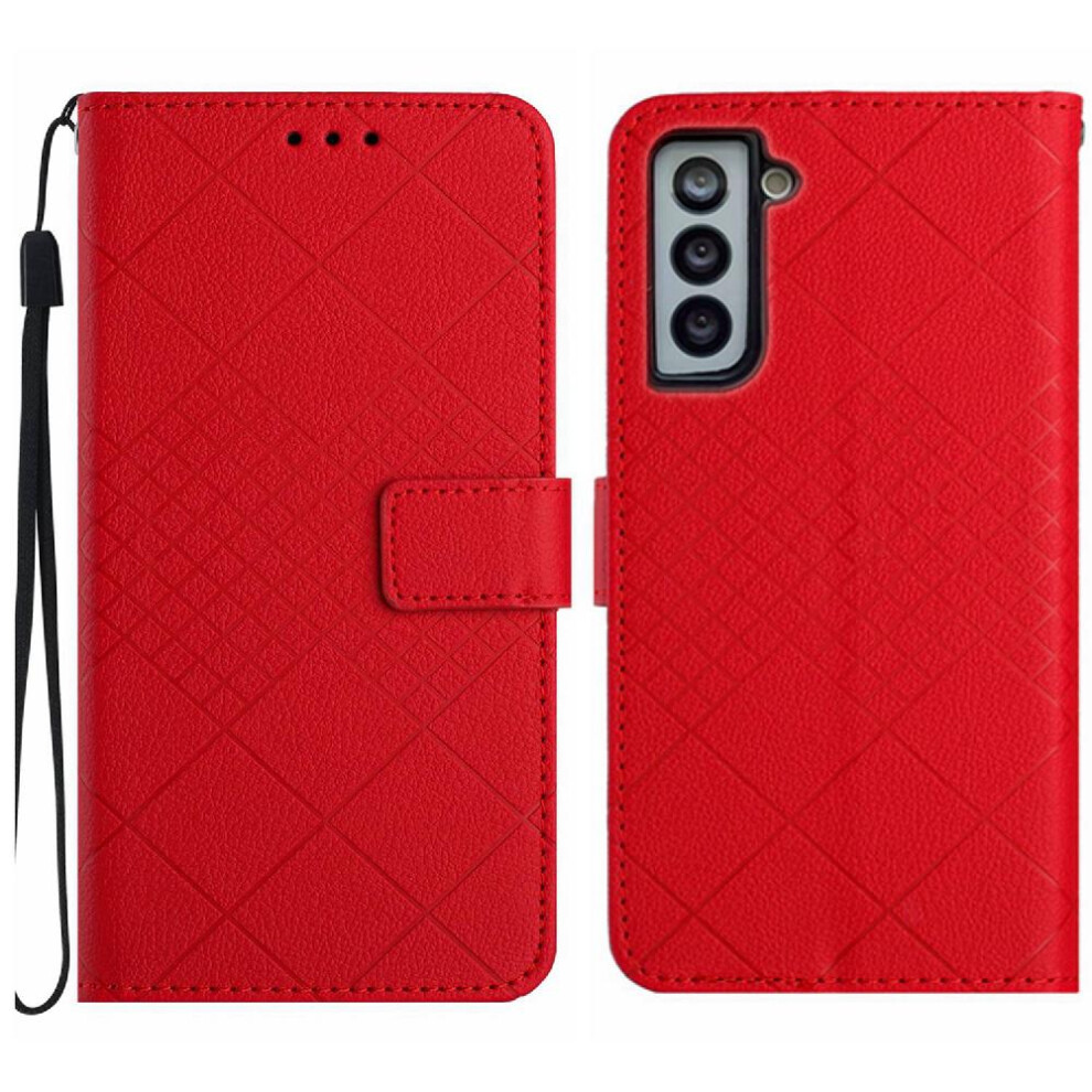 (Red) Samsung Galaxy S21 Plus Flip Case Wallet Red 764549363094