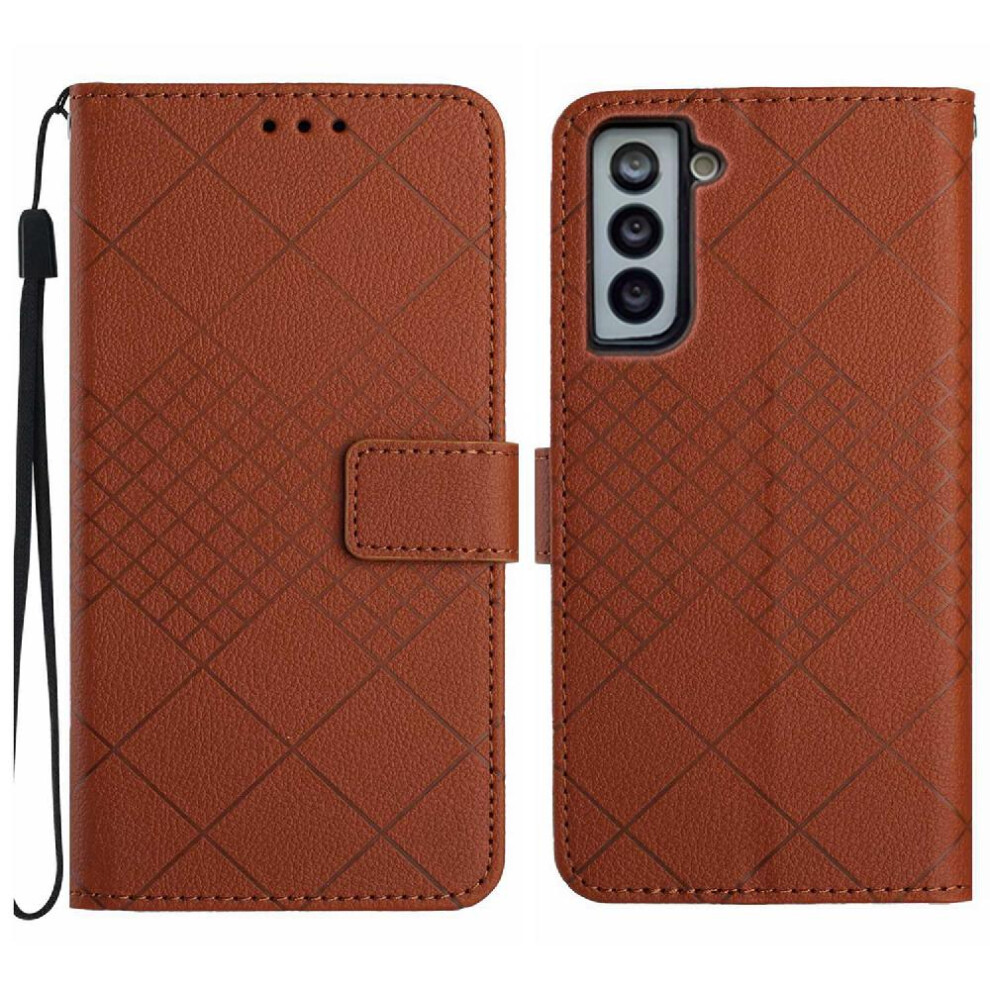 (Brown) Samsung Galaxy S21 Fe Flip Case With Wallet Brown 764549363179