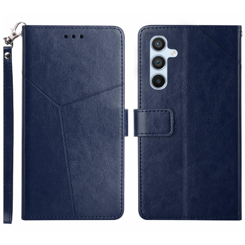 (Blue) Samsung Galaxy A35 5G Leather Wallet Case Blue 764549363483