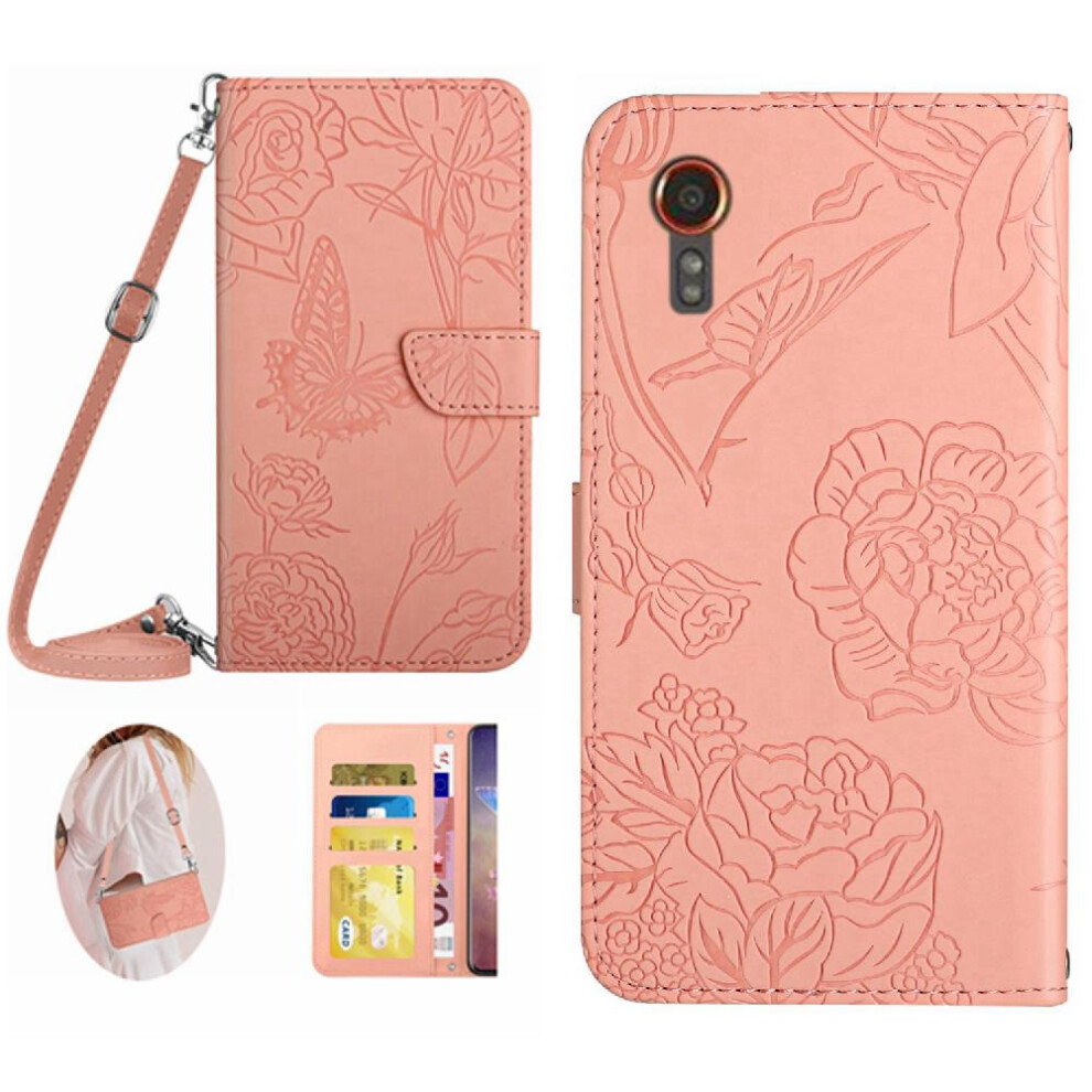 (Pink) Samsung Galaxy Xcover 7 5G Case Leather Wallet Pink 764549363513