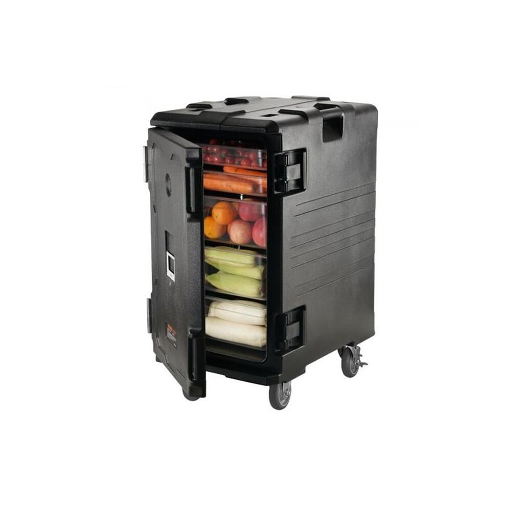 Vevor SPBW120-A120LNMK6V0 109 qt. Insulated Food Pan Carrier Hot Box for Catering LLDPE with Double Buckle, Black