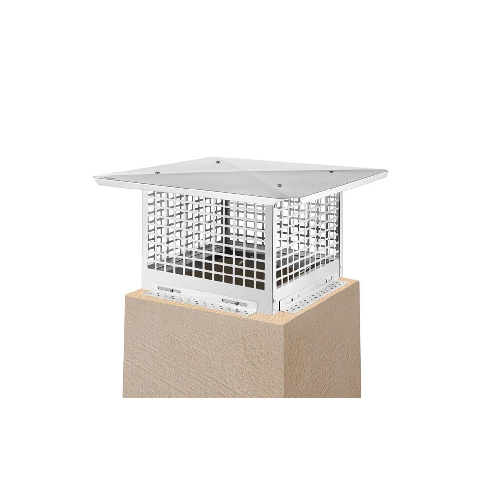 Vevor YCZ13X13G730I1XF0V0 13 x 13 in. 304 Stainless Steel Fireplace Chimney Cover, Silver