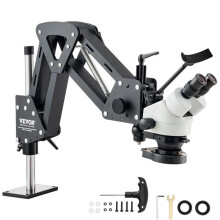 Vevor WXQJTZHXD000Y8NAOV9 7x-45x Multi-Directional Microscope with Spring Bracket Ring Light