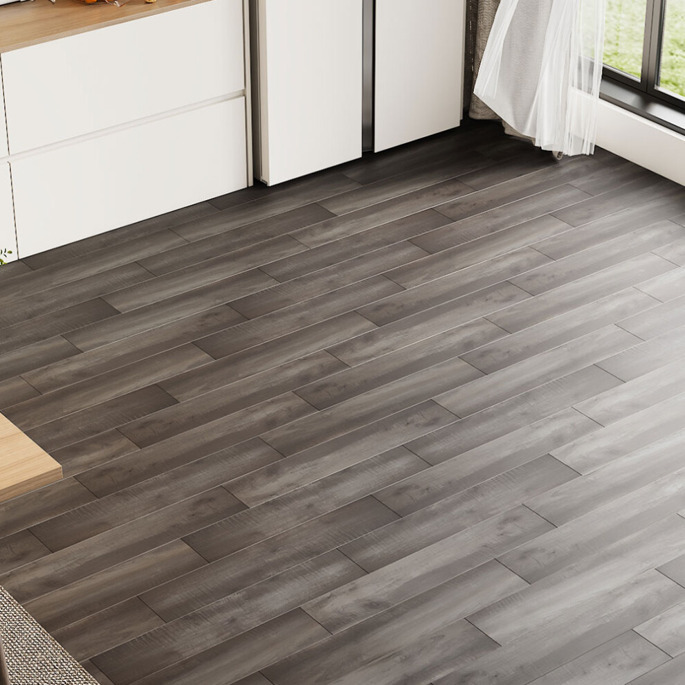 (#4) 36Pcs Modern Wood Grain PVC Flooring Tiles Sticker
