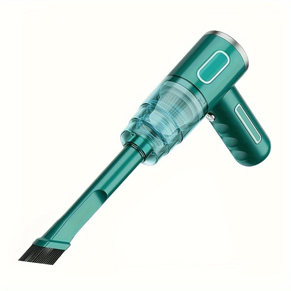 (green) Portable cordless hand-held vacuum cleaner, cyclone suction wireless vacuum cleaner. Rechargeable strong vacuum cleaner for car/office/home