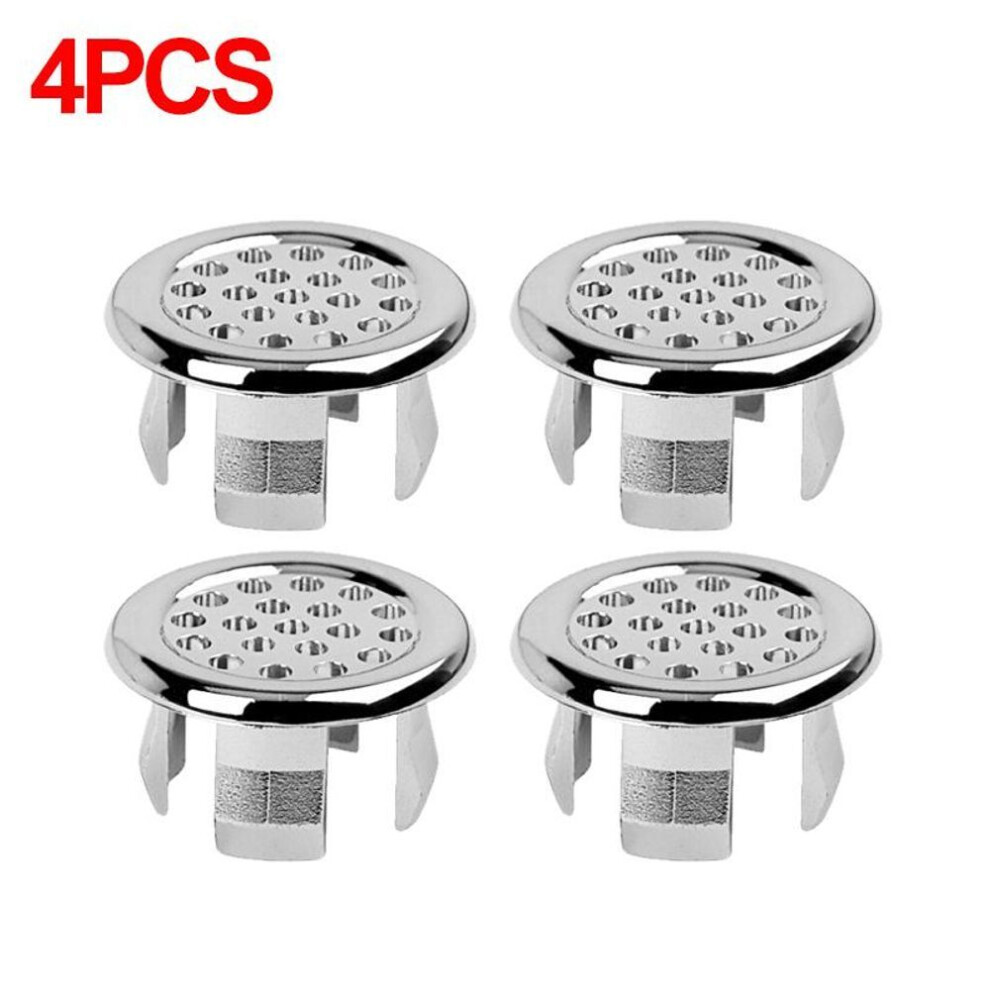 (C) 4pcs Sink Overflow Ring Drain Cover Replacement Bathroom Kitchen Sink Wash Basin Trim Overflow Cover Hole Insert Round Caps