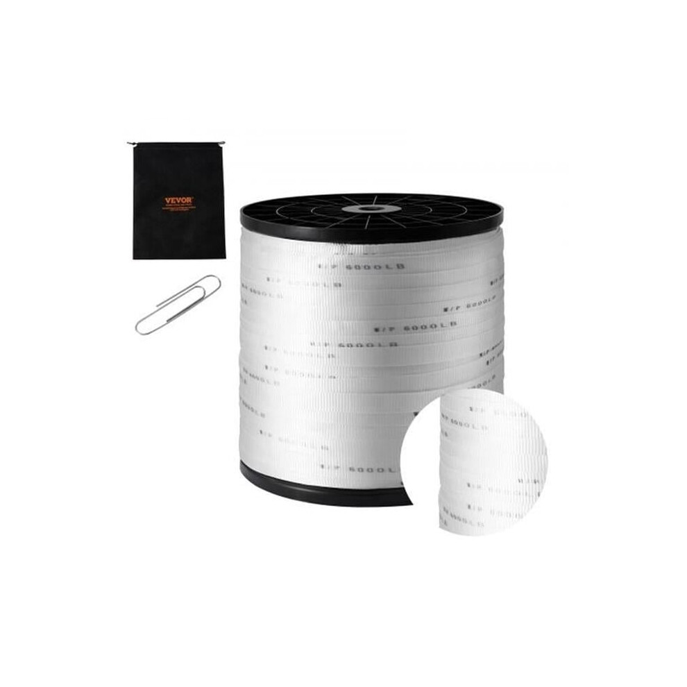 Vevor Dlldb641m2546wou0v0 1 In. X 2103 Ft. 6000 Lbs Tensile Capacity Mule Flat Rope Polyester Pull Tape, White