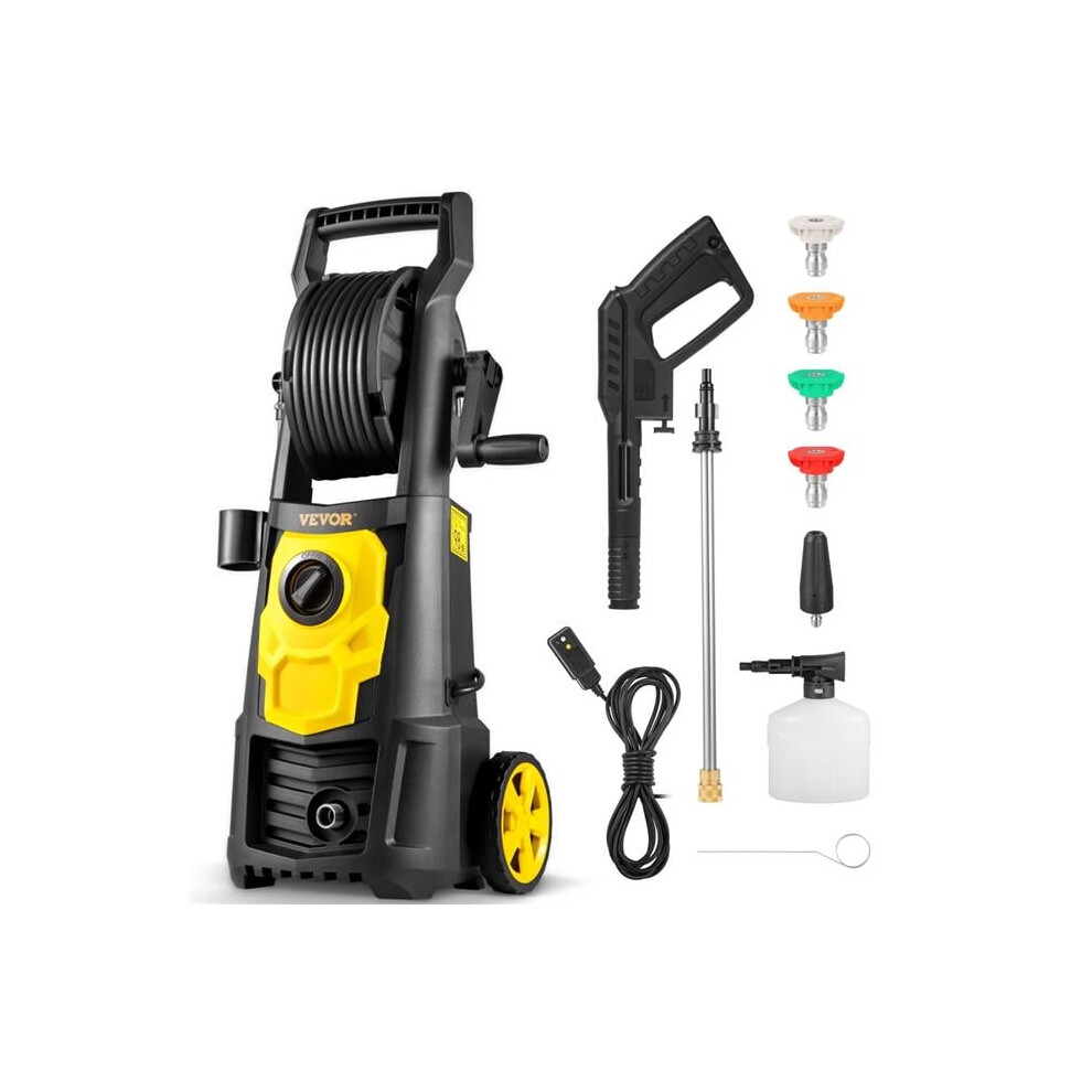 Vevor DDG165GPM110V27HDV1 Electric Pressure Washer, 2000 PSI, Max 1.65 GPM Power Washer With 30 Ft Hose & Reel